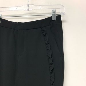 Zara side frill black trousers